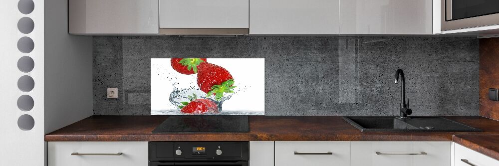 Kitchen splashback Strawberries and water