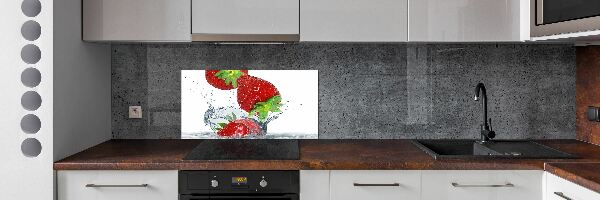 Kitchen splashback Strawberries and water