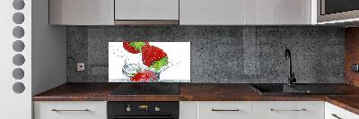 Kitchen splashback Strawberries and water