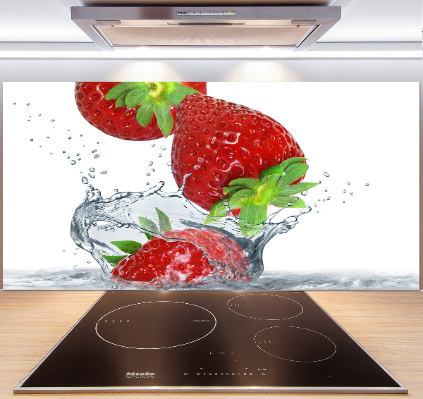 Kitchen splashback Strawberries and water