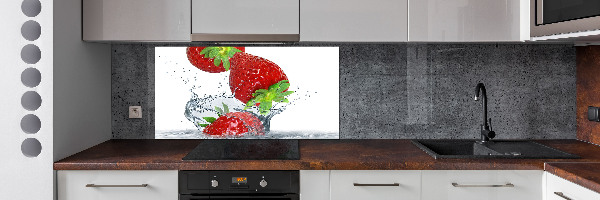 Kitchen splashback Strawberries and water