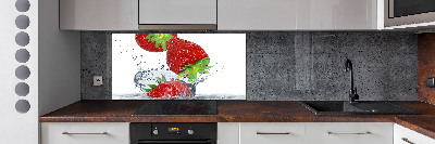 Kitchen splashback Strawberries and water