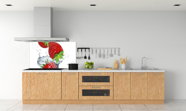 Kitchen splashback Strawberries and water