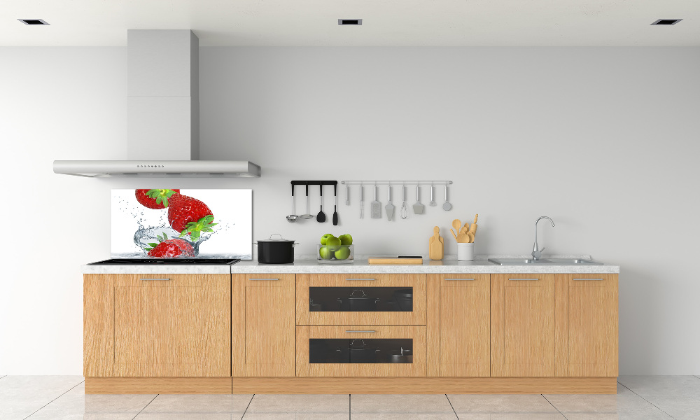 Kitchen splashback Strawberries and water