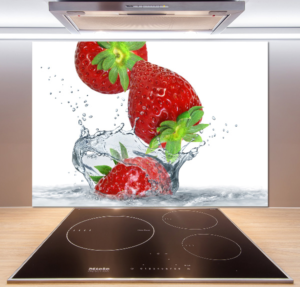 Kitchen splashback Strawberries and water