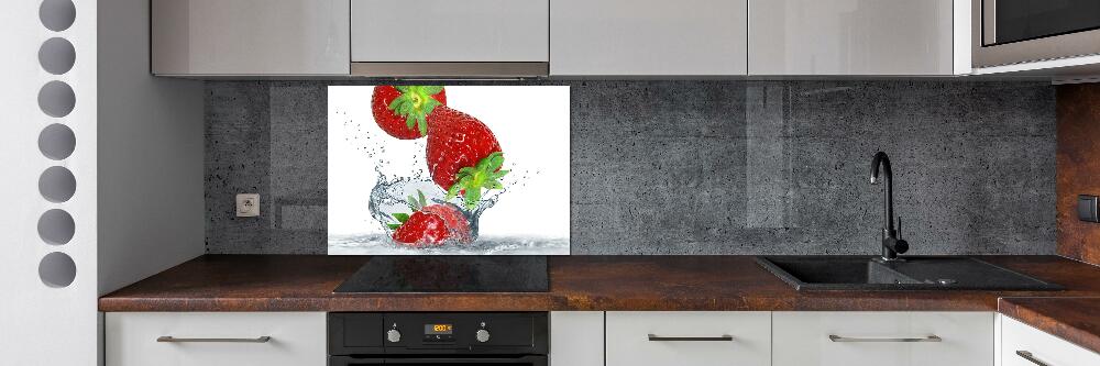 Kitchen splashback Strawberries and water