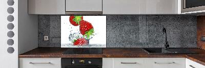 Kitchen splashback Strawberries and water