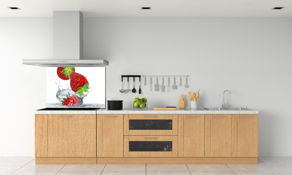 Kitchen splashback Strawberries and water