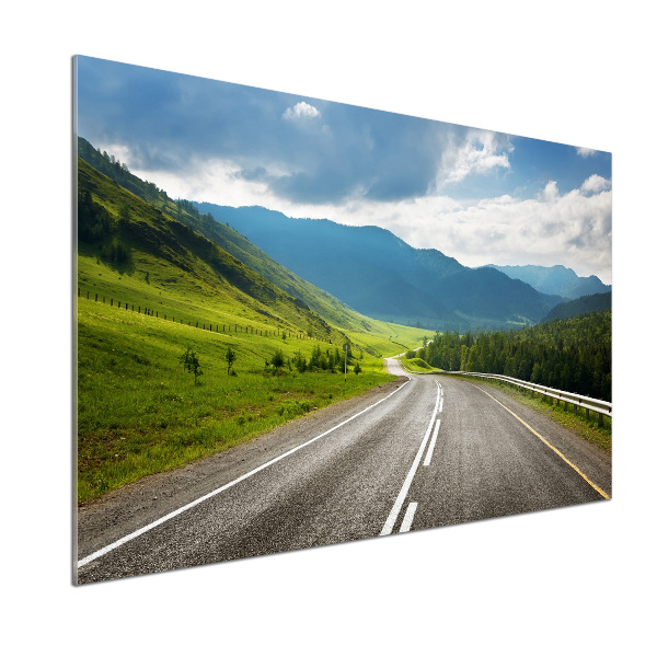 Cooker splashback Road in the mountains