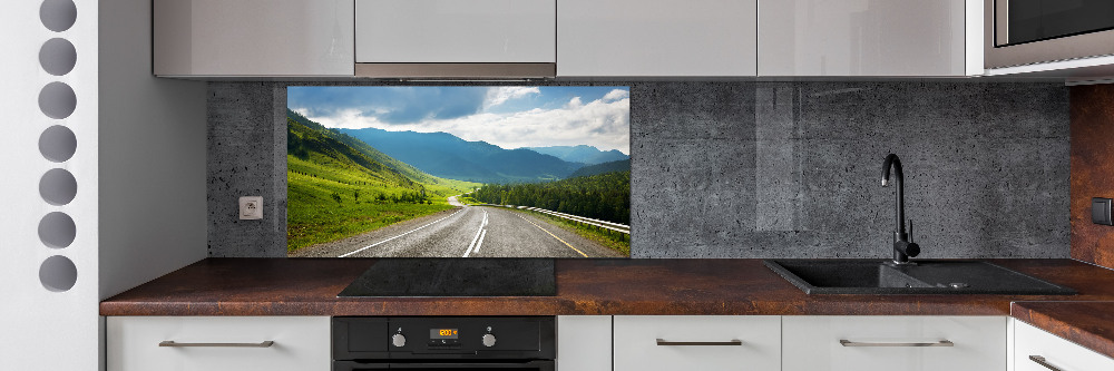 Cooker splashback Road in the mountains