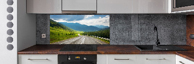 Cooker splashback Road in the mountains