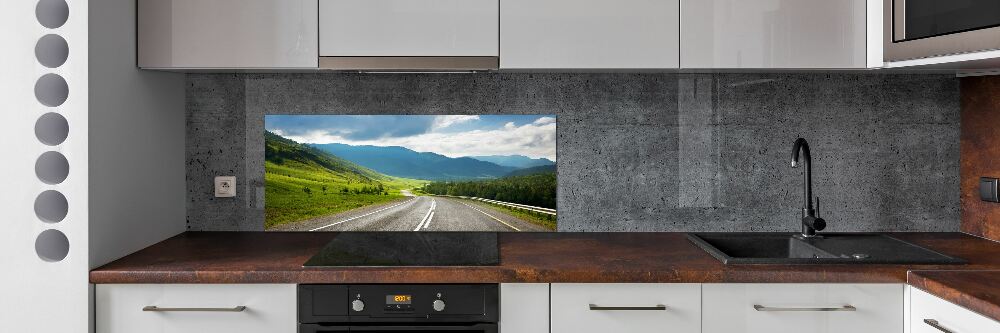 Cooker splashback Road in the mountains