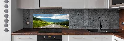 Cooker splashback Road in the mountains