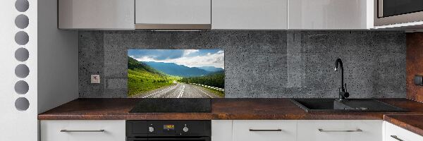 Cooker splashback Road in the mountains