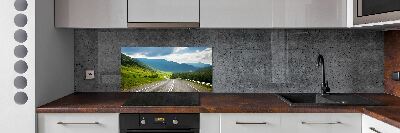 Cooker splashback Road in the mountains