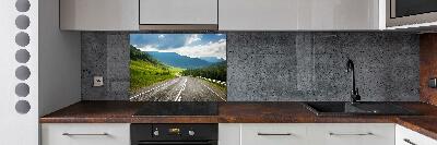 Cooker splashback Road in the mountains