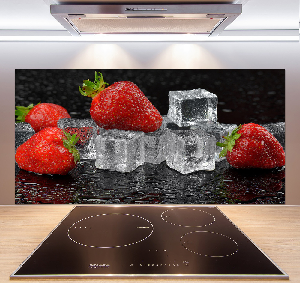 Kitchen splashback Ice strawberries