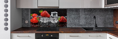 Kitchen splashback Ice strawberries