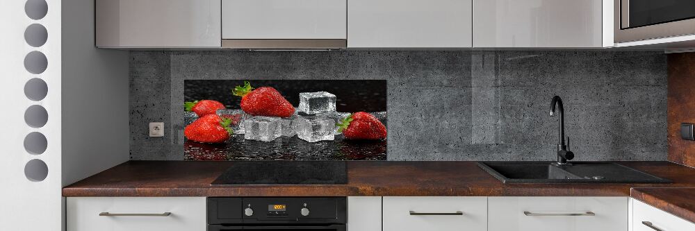 Kitchen splashback Ice strawberries