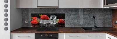 Kitchen splashback Ice strawberries