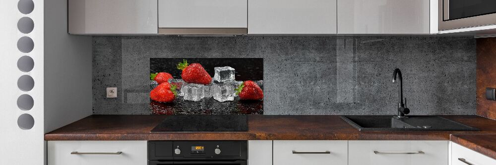 Kitchen splashback Ice strawberries