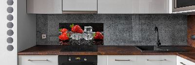 Kitchen splashback Ice strawberries