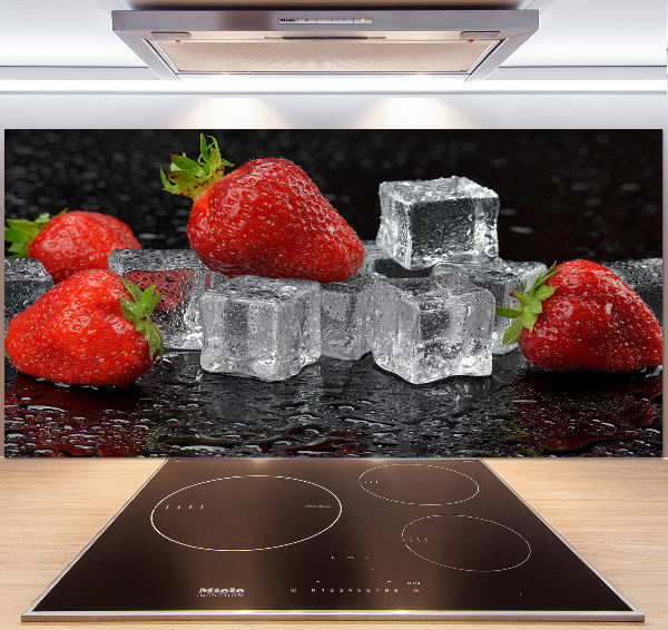 Kitchen splashback Ice strawberries