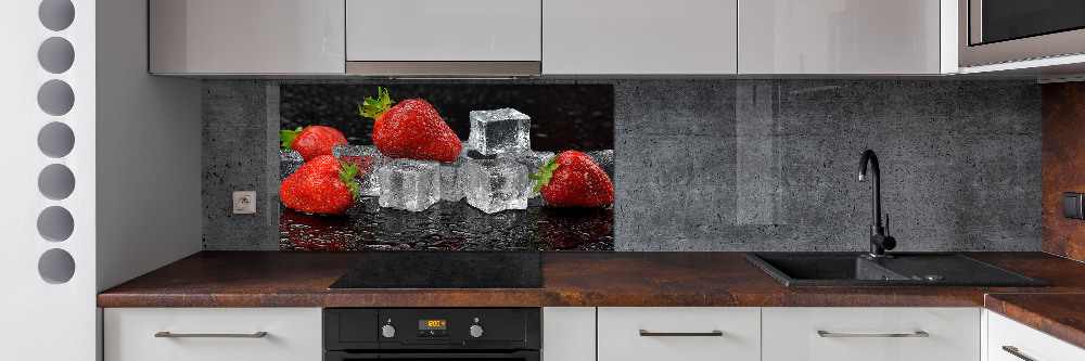 Kitchen splashback Ice strawberries