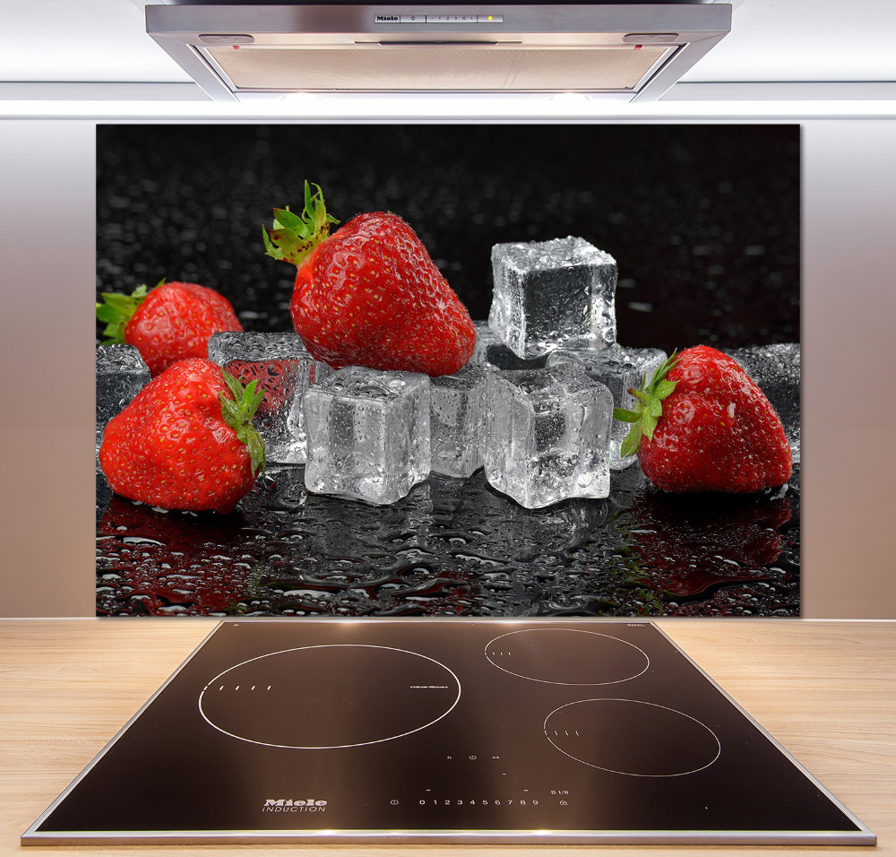 Kitchen splashback Ice strawberries