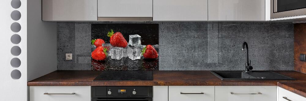 Kitchen splashback Ice strawberries