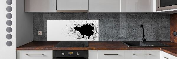 Cooker splashback Hole in the wall