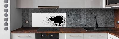 Cooker splashback Hole in the wall