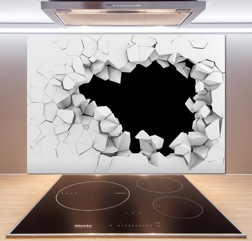 Cooker splashback Hole in the wall