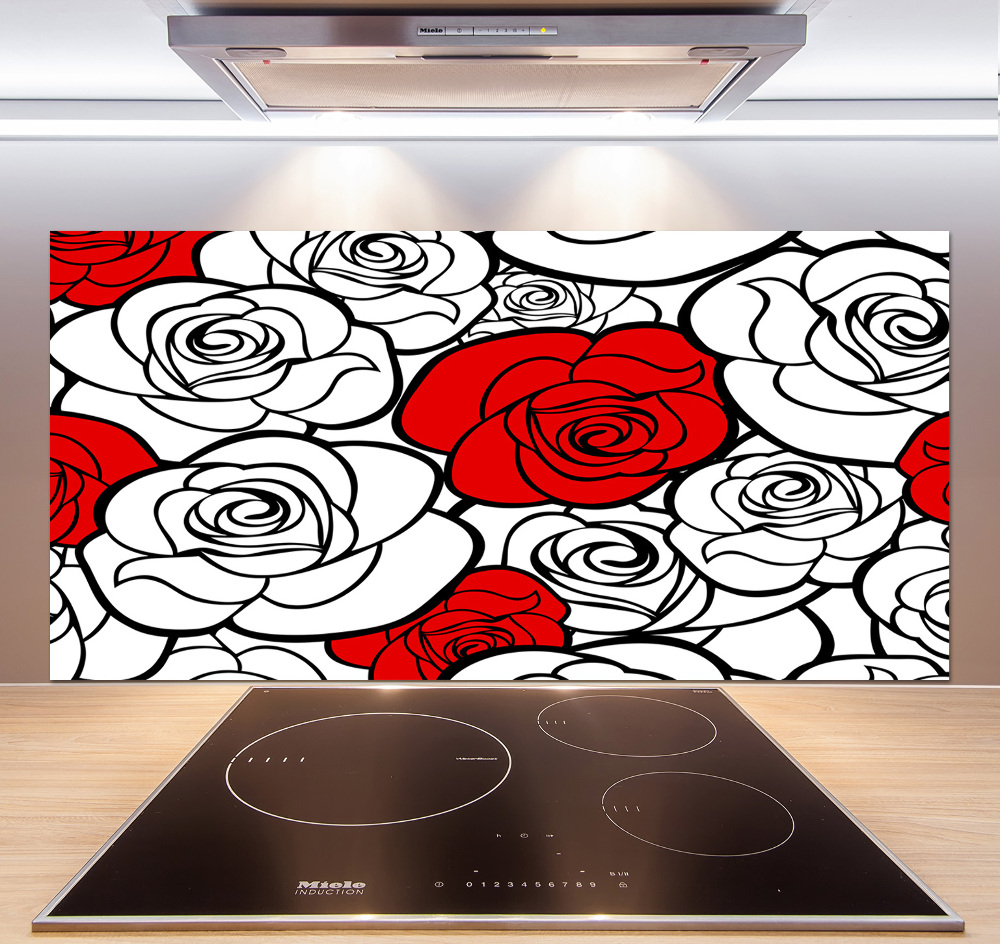 Cooker splashback Roses