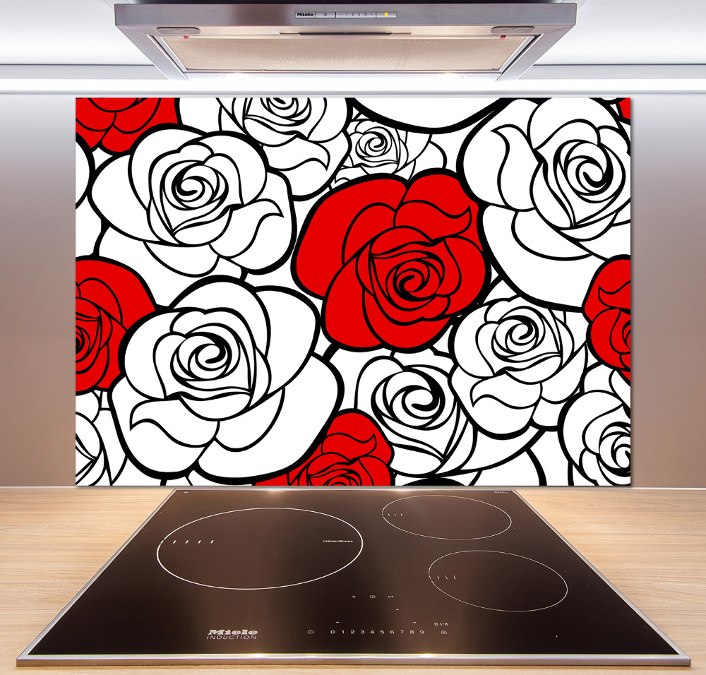 Cooker splashback Roses