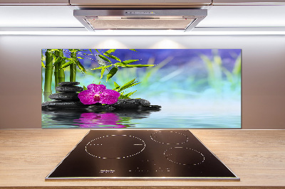 Cooker splashback Orchid bamboo