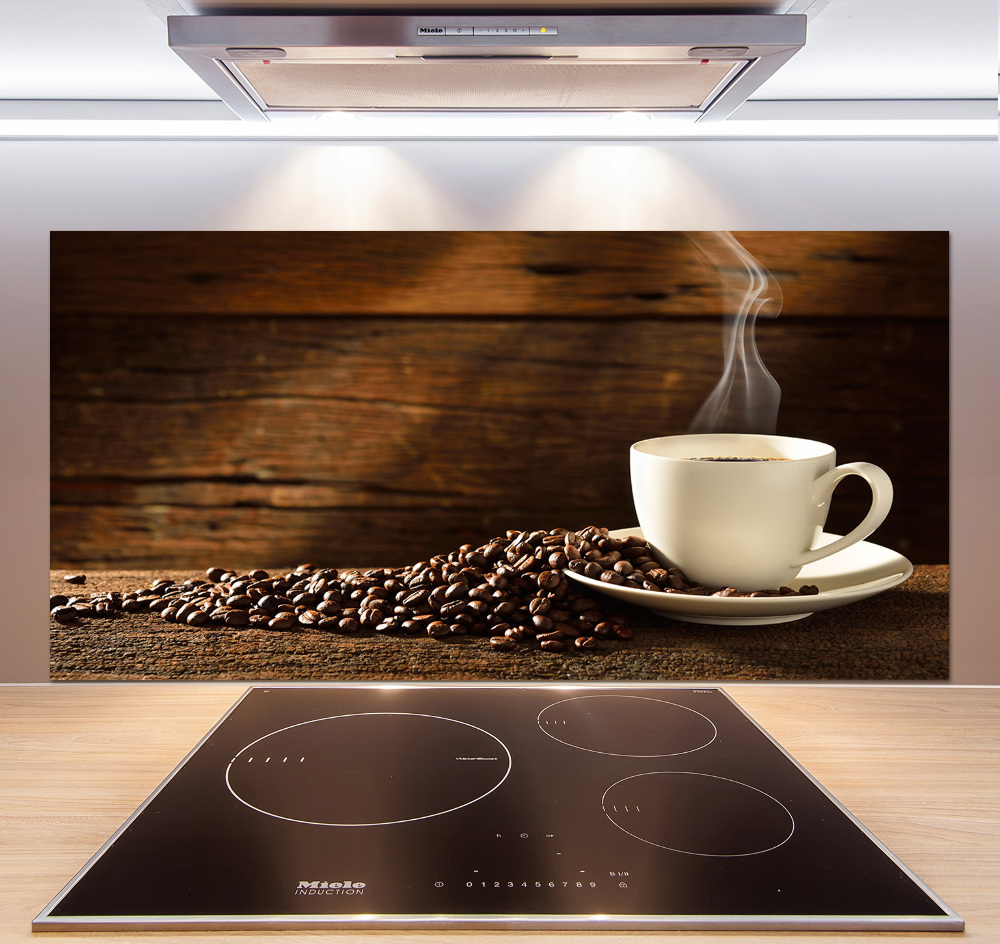 Glass splashback Cup of coffee