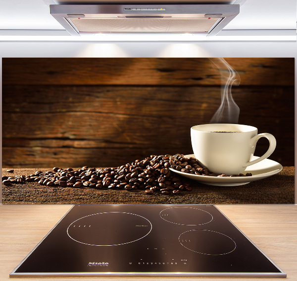 Glass splashback Cup of coffee