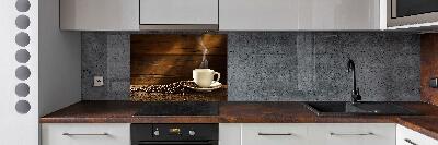 Glass splashback Cup of coffee