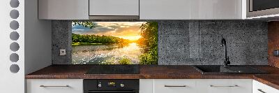 Cooker splashback Twilight on the river