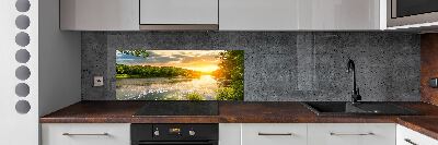 Cooker splashback Twilight on the river