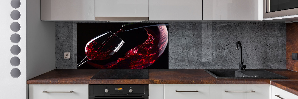 Glass splashback Red wine