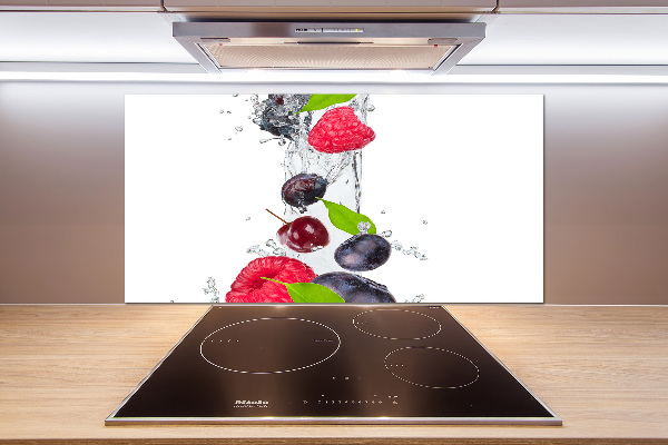 Glass splashback Fruit and water