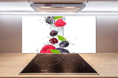 Glass splashback Fruit and water