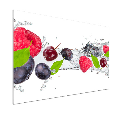 Glass splashback Fruit and water