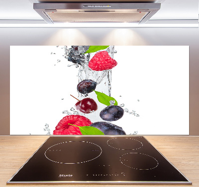 Glass splashback Fruit and water