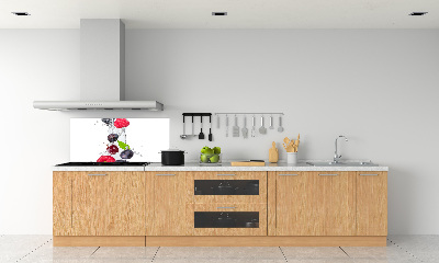 Glass splashback Fruit and water