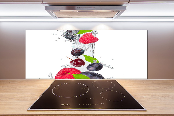 Glass splashback Fruit and water