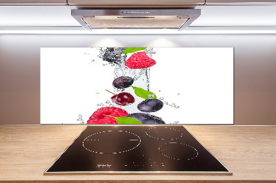 Glass splashback Fruit and water