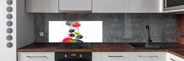 Glass splashback Fruit and water